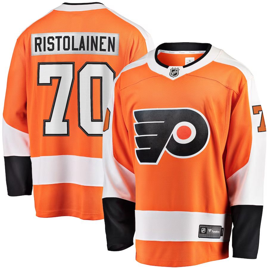 Men Philadelphia Flyers #70 Rasmus Ristolainen Fanatics Branded Orange Breakaway Player NHL Jersey